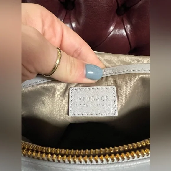 Versace Purple Micro Vanitas Flap Shoulder Bag with Chain - Picture 11 of 16